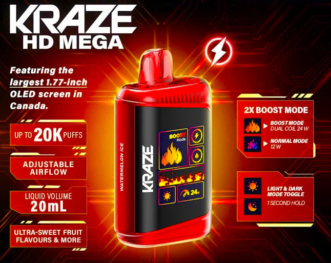 Kraze HD Mega 20K Puffs Disposable Vape