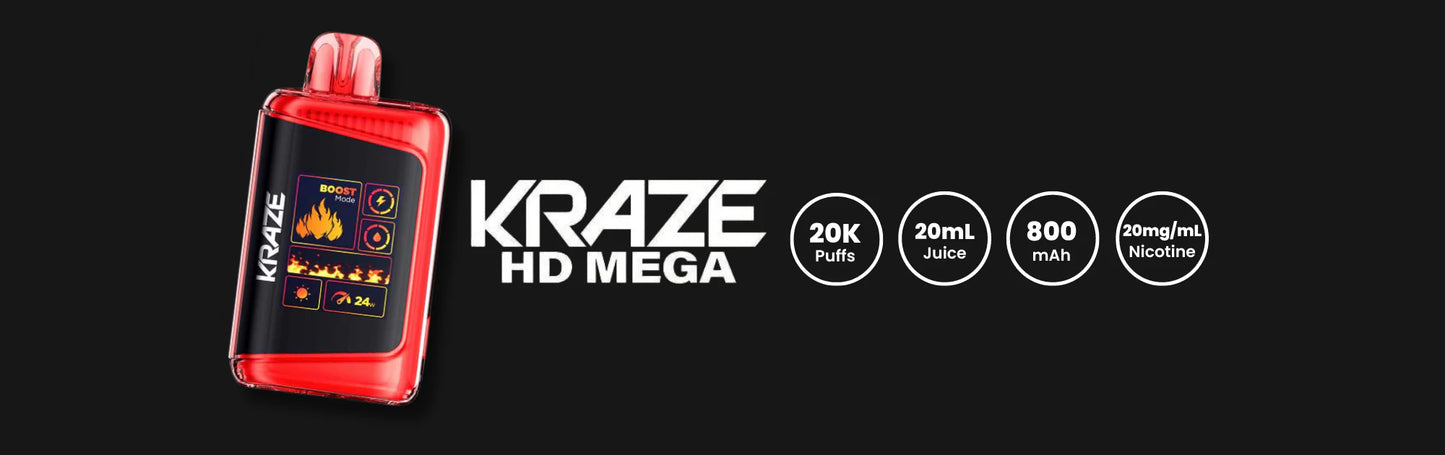 Kraze HD Mega 20K Puffs Disposable Vape