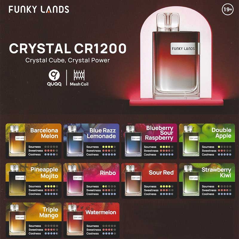 Funky Lands Crystal CR1200 Puffs DIsposable Vape